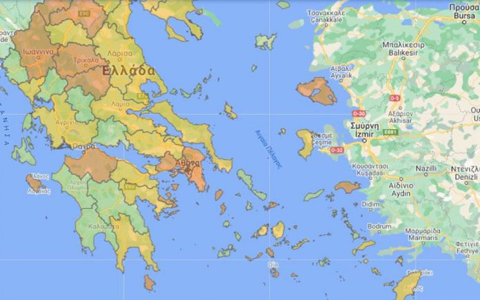 Κορωνοϊός Ελλάδα Χάρτης