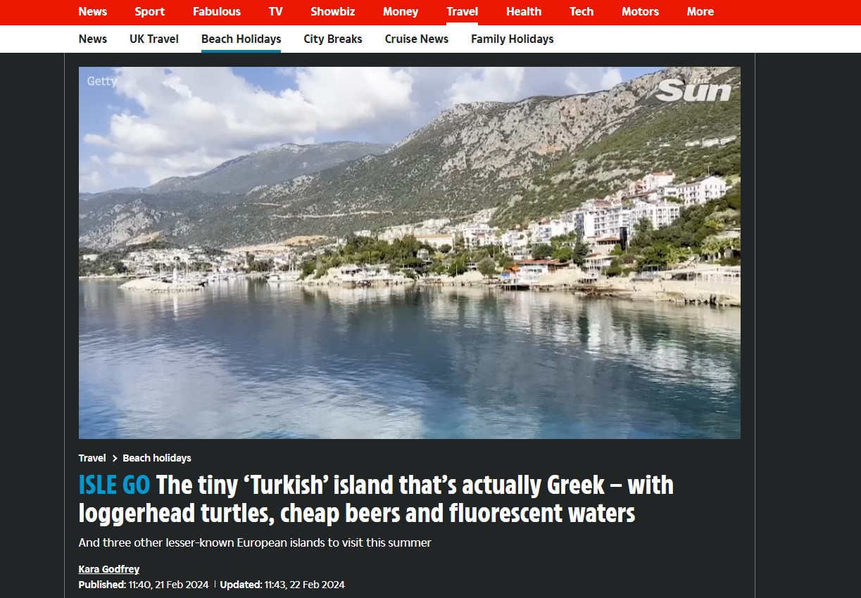 Τουρκικό» το Καστελλόριζο σύμφωνα με τη SUN. Τί κάνει το ΥΠΕΞ; - MeaCulpa.gr